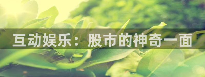 极悦娱乐2注册：互动娱乐：股市的神奇一面